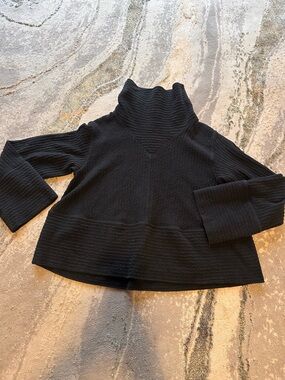 lululemon athletica Black Ribbed Funnel Neck Sweater